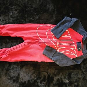 Nike Red and Black Baby PJs 3 Month